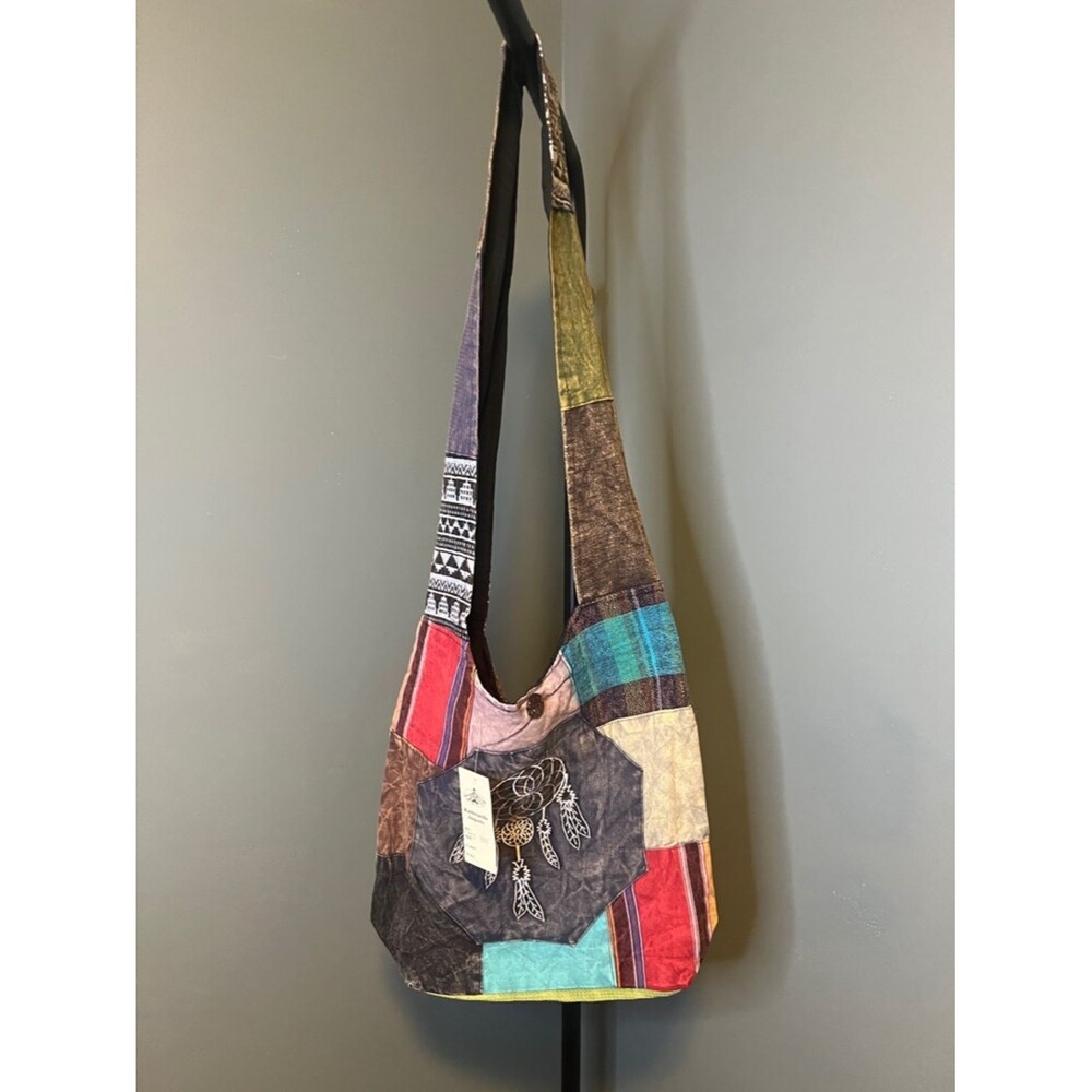 Boho Patchwork Dreamcatcher Shoulder Bag in Multi-Color